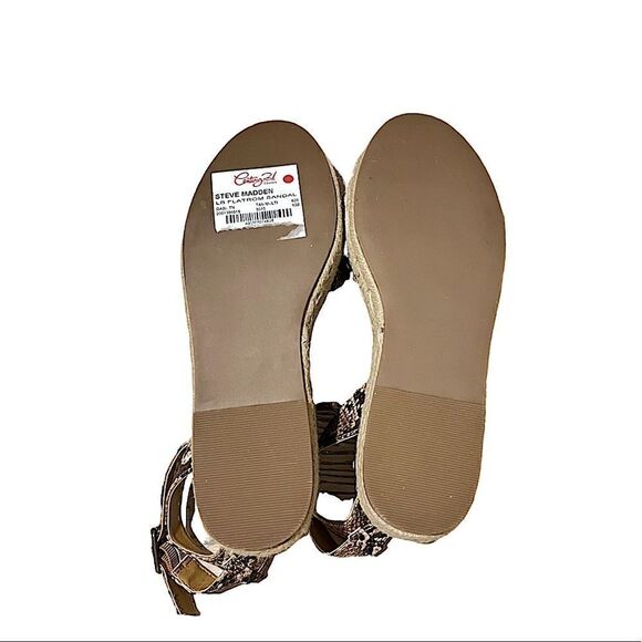 Steve Madden GABI ESPADRILLE PLATFORM SANDAL Tan Snakeskin New NWT - Picture 8 of 9